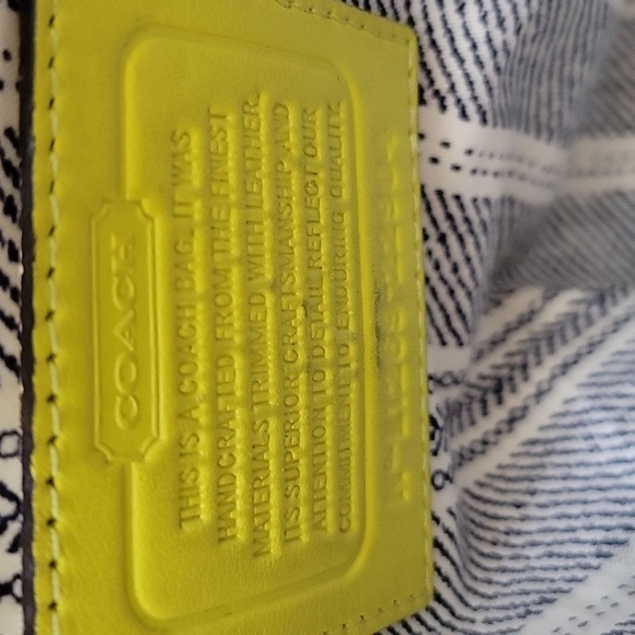 Coach Straw/Leather Lime Tote - Picture 4 of 6